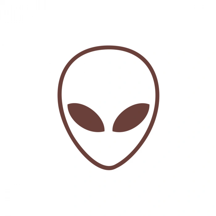 Uzaylı Kafası Araba Sticker 17x17 Cm Kahverengi