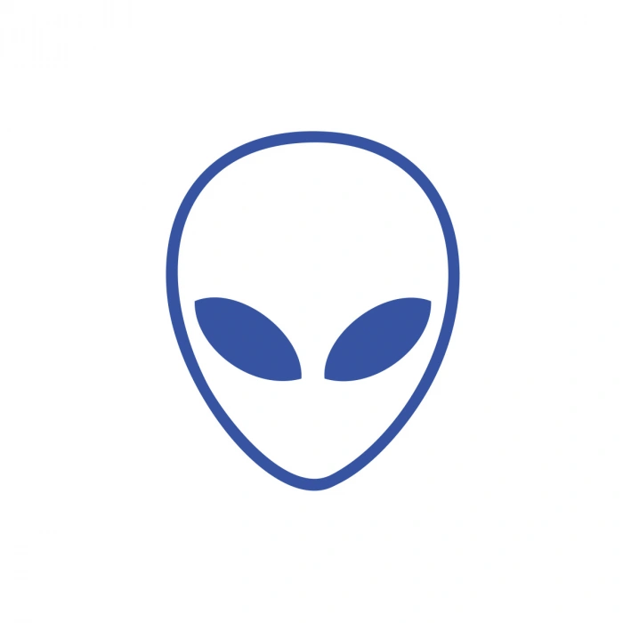 Uzaylı Kafası Araba Sticker 17x17 Cm Mavi