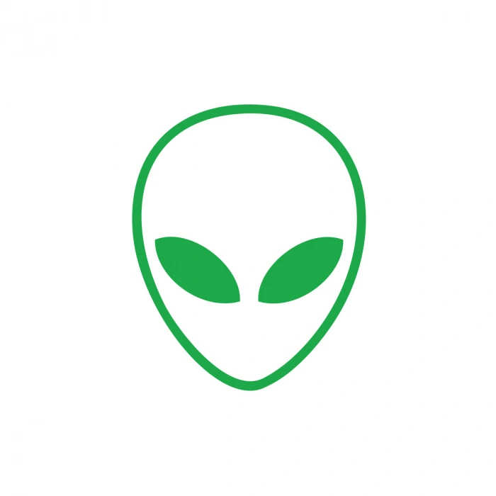 Uzaylı Kafası Araba Sticker 17x17 Cm Yeşil