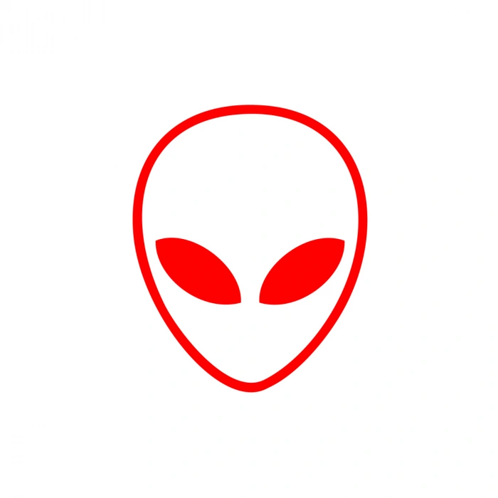 Uzaylı Kafası Araba Sticker 17x17 Cm Kırmızı