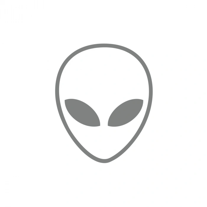 Uzaylı Kafası Araba Sticker 17x17 Cm Gri