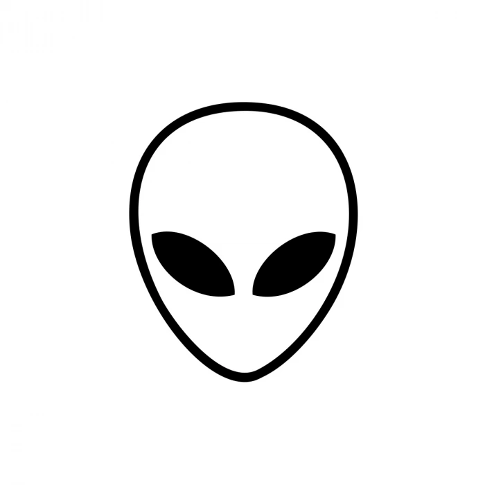 Uzaylı Kafası Araba Sticker 17x17 Cm Siyah