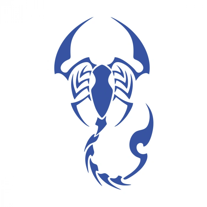 Akrep Araba Sticker 17x17 Cm Mavi