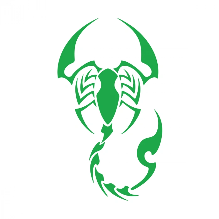 Akrep Araba Sticker 17x17 Cm Yeşil