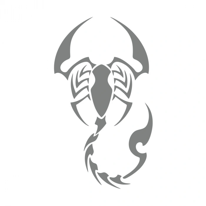 Akrep Araba Sticker 17x17 Cm Gri