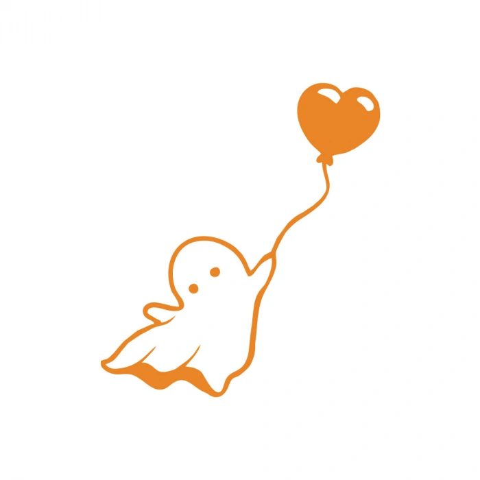 Hayalet Sitcker 17x17 Cm Turuncu