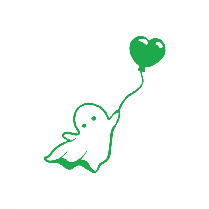 Hayalet Sitcker 17x17 Cm Yeşil