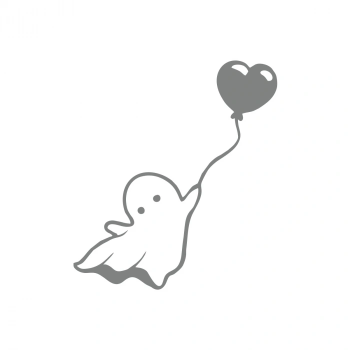 Hayalet Sitcker 17x17 Cm Gri