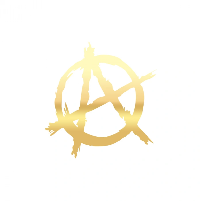 Anarşi Simgesi Araba Sticker 17x17 Cm Gold