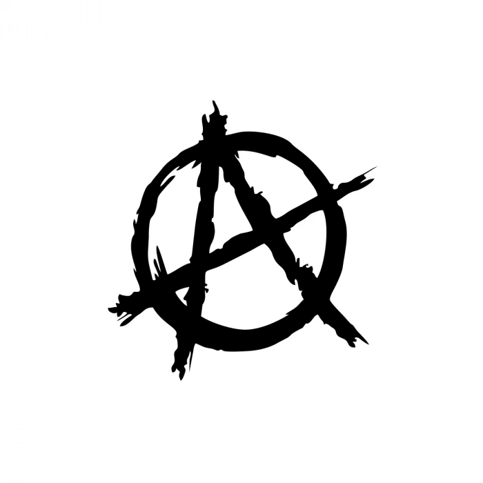Anarşi Simgesi Araba Sticker 17x17 Cm Siyah