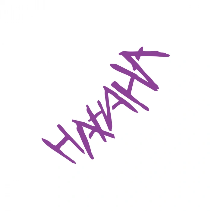 Hahah Araba Sticker 17x17 Cm Mor