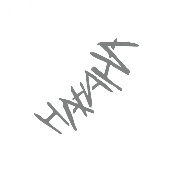 Hahah Araba Sticker 17x17 Cm Gri