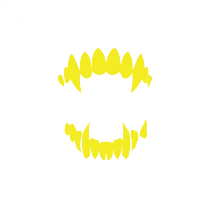 Vampir Diş Araba Sticer 17x17 Cm Sarı