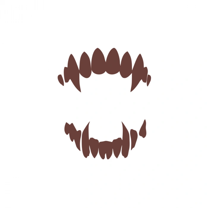 Vampir Diş Araba Sticer 17x17 Cm Kahverengi