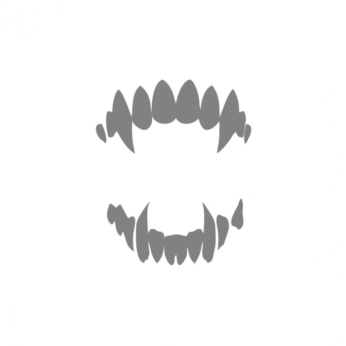 Vampir Diş Araba Sticer 17x17 Cm Gri