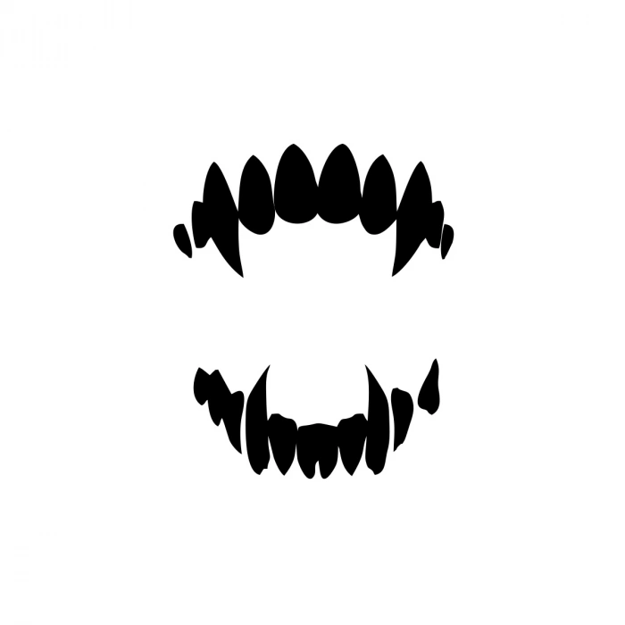 Vampir Diş Araba Sticer 17x17 Cm Siyah