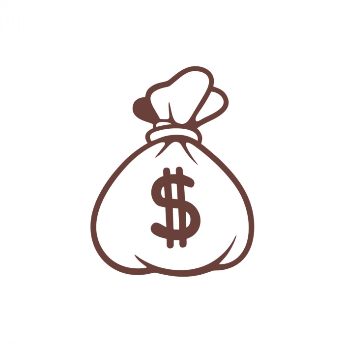 Dolar Para Çantası Araba Sticker 17x17 Cm Kahverengi