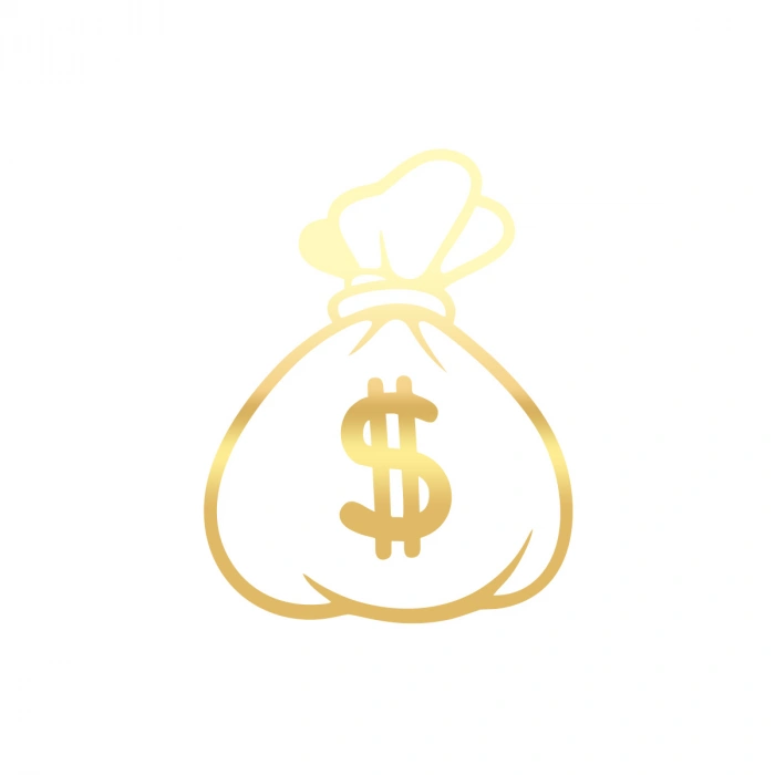 Dolar Para Çantası Araba Sticker 17x17 Cm Gold