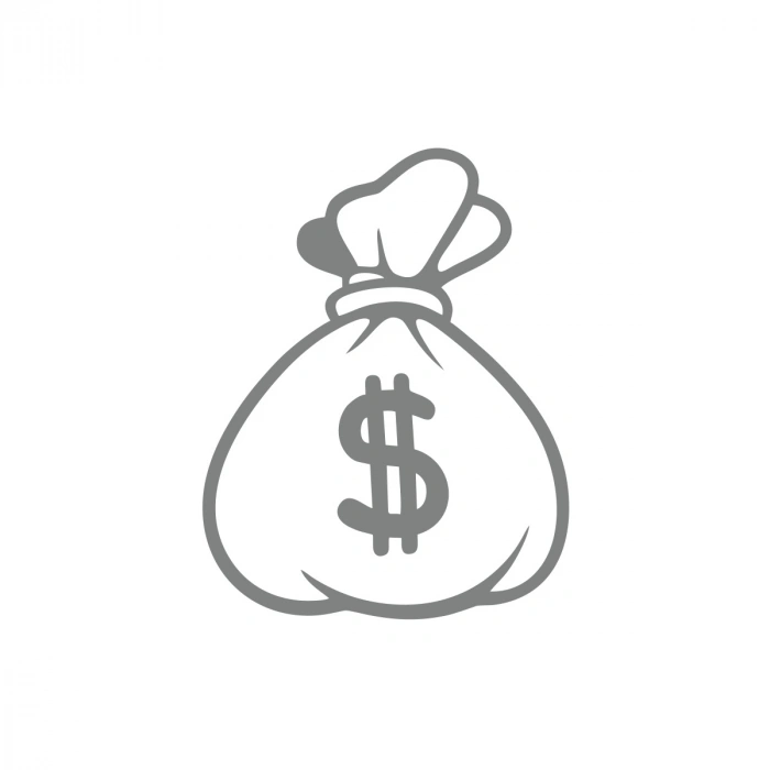 Dolar Para Çantası Araba Sticker 17x17 Cm Gri