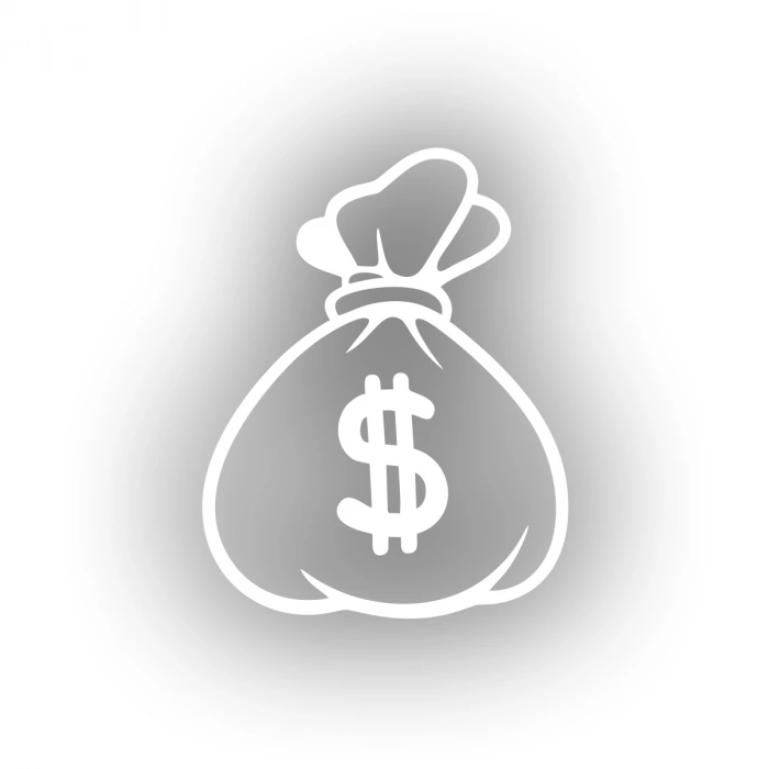 Dolar Para Çantası Araba Sticker 17x17 Cm Beyaz