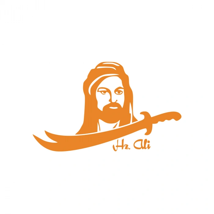 Zülfikar Hz Ali Araba Sticker 17x17 Cm Turuncu