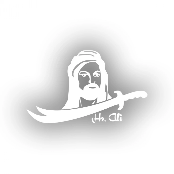 Zülfikar Hz Ali Araba Sticker 17x17 Cm Beyaz