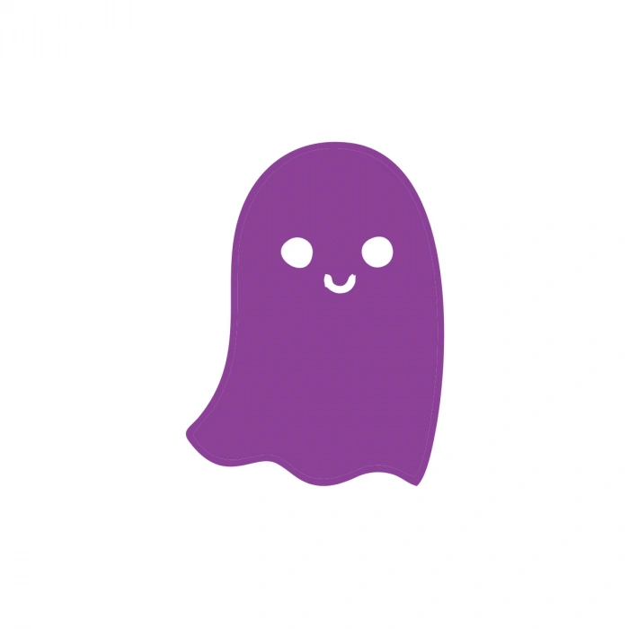 Sevimli Hayalet Araba Sticker 17x17 Cm Mor