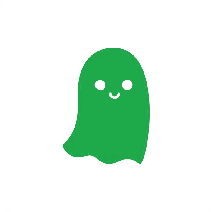 Sevimli Hayalet Araba Sticker 17x17 Cm Yeşil