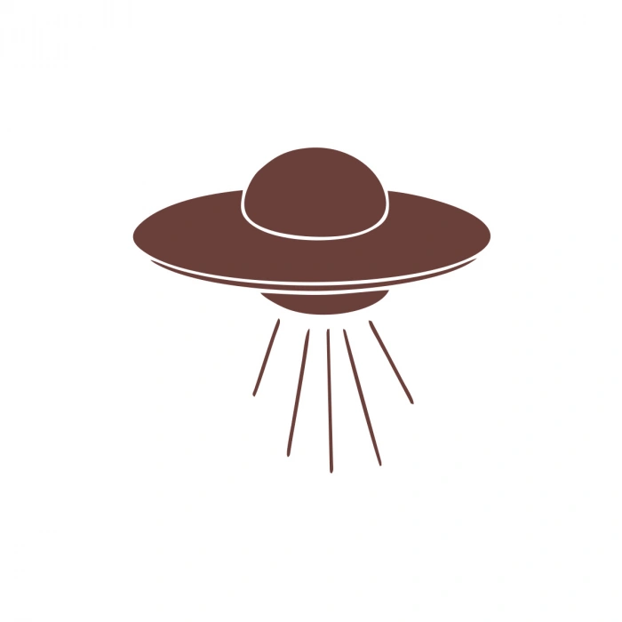 Ufo Araba Sticker 17x17 Cm Kahverengi