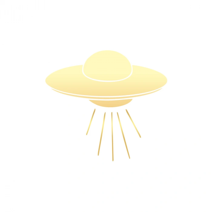 Ufo Araba Sticker 17x17 Cm Gold