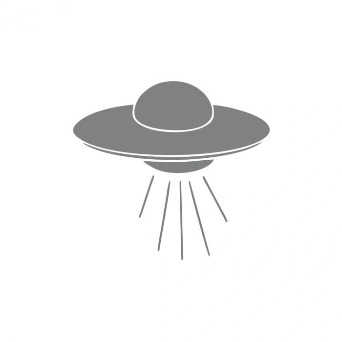 Ufo Araba Sticker 17x17 Cm Gri