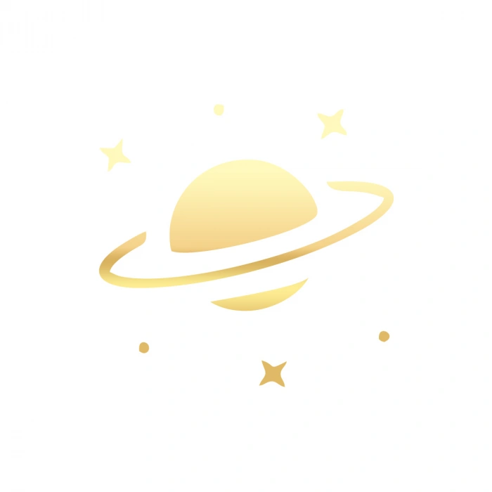 Saturn Araba Sticker 17x17 Cm Gold