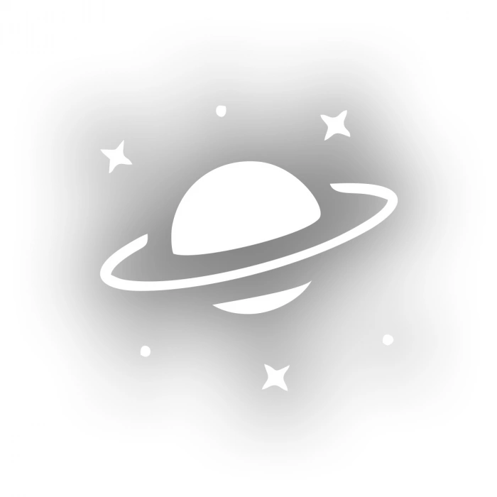 Saturn Araba Sticker 17x17 Cm Beyaz