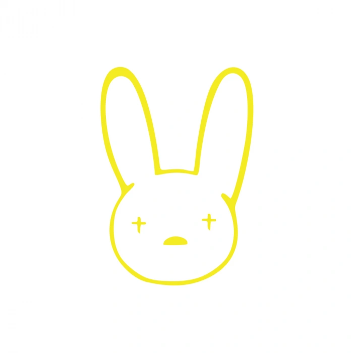 Tavşan Araba Sticker 17x17 Cm Sarı