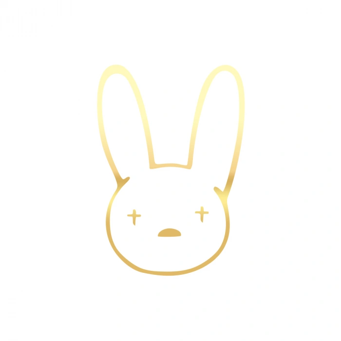 Tavşan Araba Sticker 17x17 Cm Gold