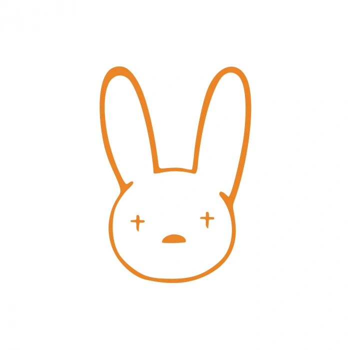 Tavşan Araba Sticker 17x17 Cm Turuncu