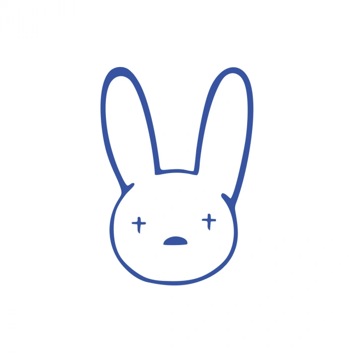 Tavşan Araba Sticker 17x17 Cm Mavi