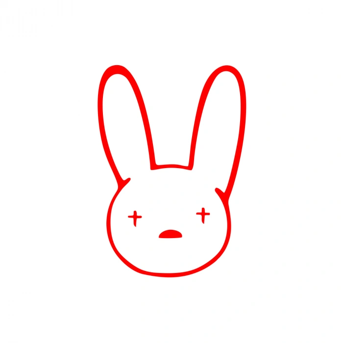 Tavşan Araba Sticker 17x17 Cm Kırmızı