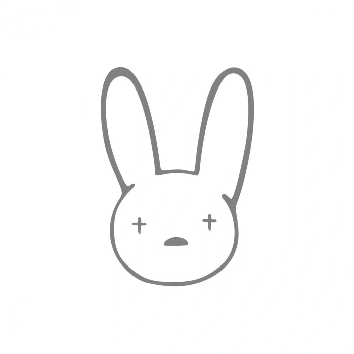 Tavşan Araba Sticker 17x17 Cm Gri