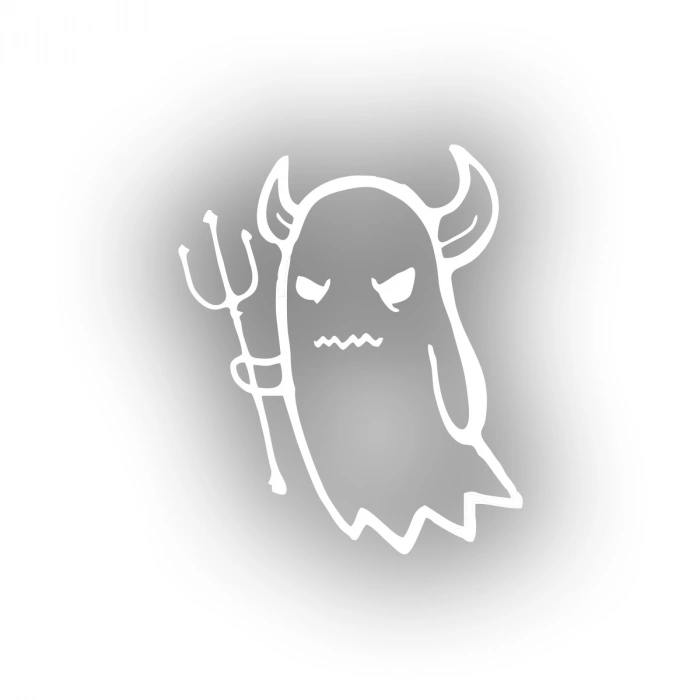 Zebani Hayalet Araba Sticker 17x17 Cm Beyaz