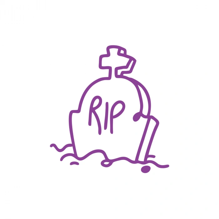 Rip Mezar Taşı Araba Sticker 17x17 Cm Mor