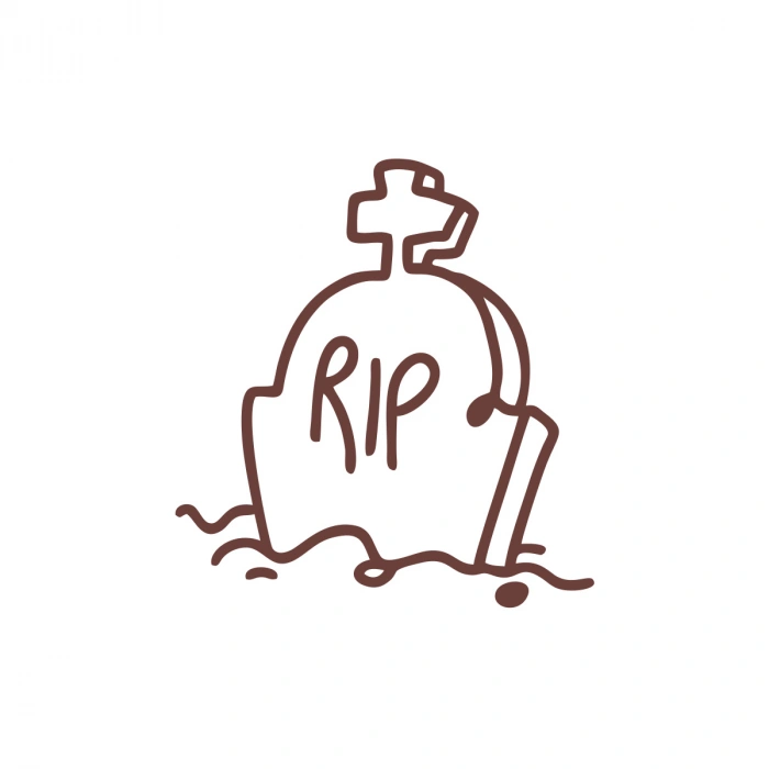 Rip Mezar Taşı Araba Sticker 17x17 Cm Kahverengi