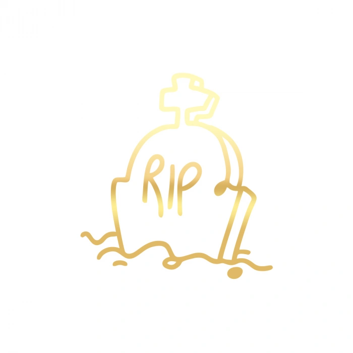 Rip Mezar Taşı Araba Sticker 17x17 Cm Gold