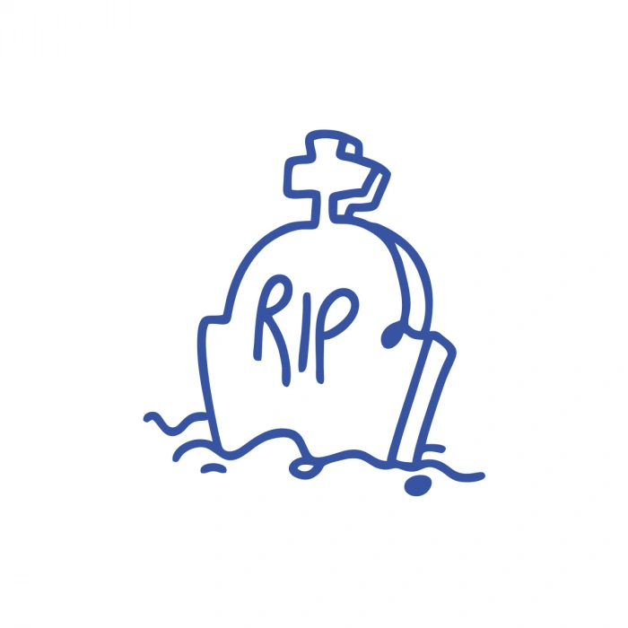 Rip Mezar Taşı Araba Sticker 17x17 Cm Mavi