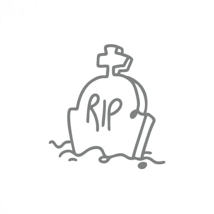 Rip Mezar Taşı Araba Sticker 17x17 Cm Gri