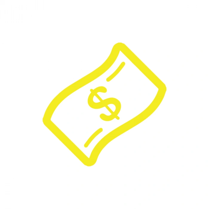 Dolar Banknot Araba Sticker 17x17 Cm Sarı