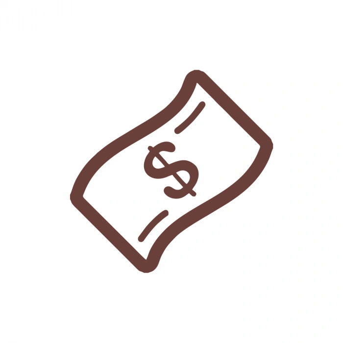 Dolar Banknot Araba Sticker 17x17 Cm Kahverengi