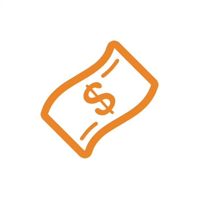 Dolar Banknot Araba Sticker 17x17 Cm Turuncu