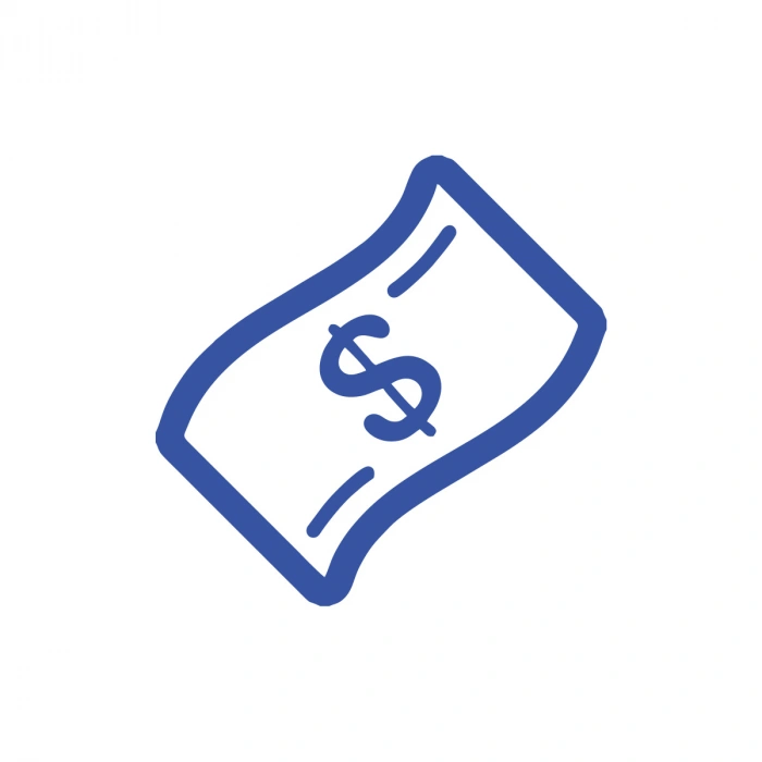 Dolar Banknot Araba Sticker 17x17 Cm Mavi