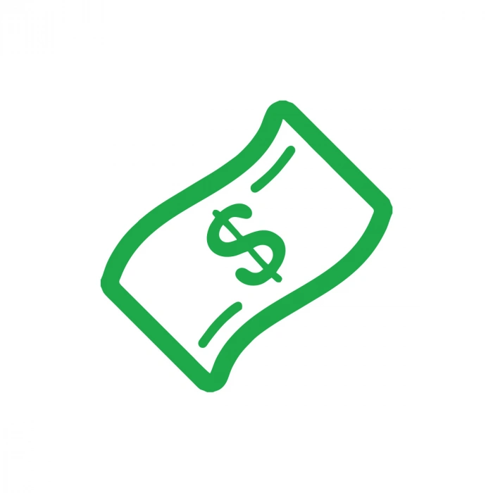 Dolar Banknot Araba Sticker 17x17 Cm Yeşil